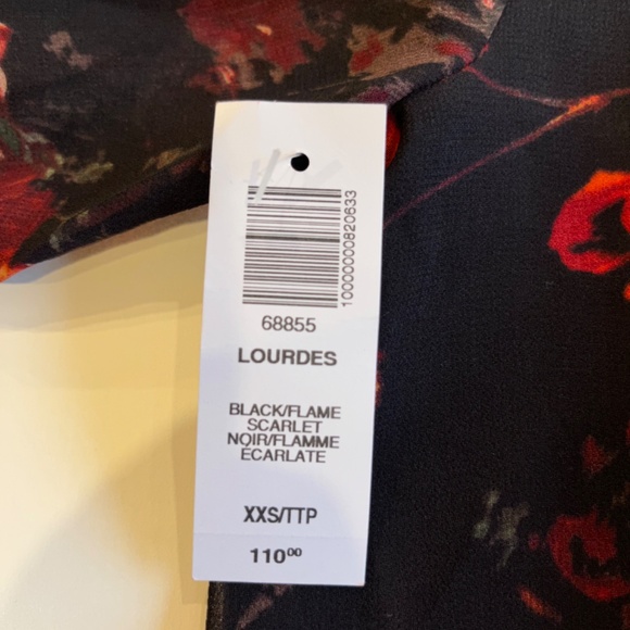 BNWT Aritzia Wilfred Lourdes Blouse in Black Flame/Scarlet - Picture 7 of 8